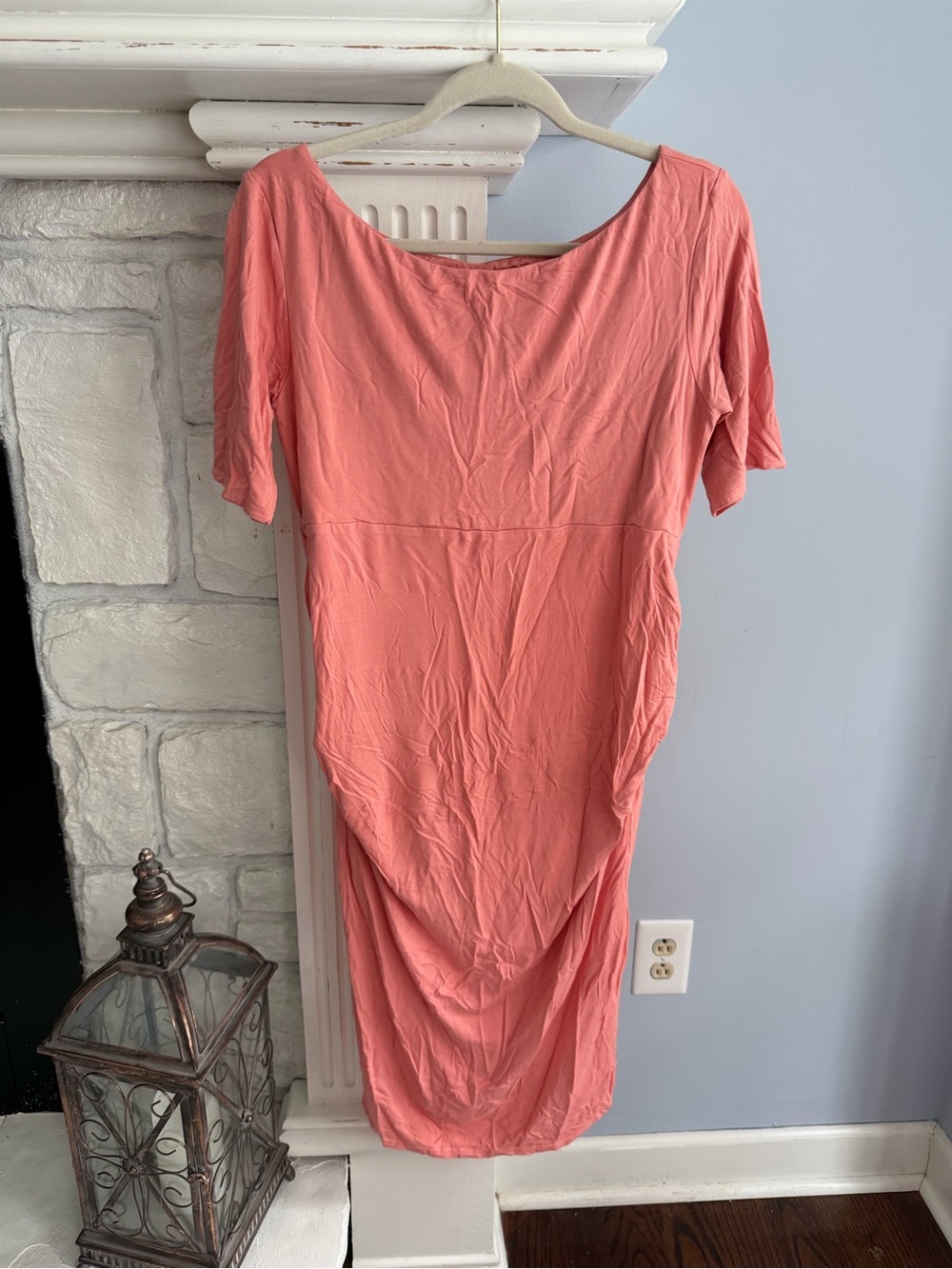 ASOS Coral Short Sleeve Maternity Midi Dress